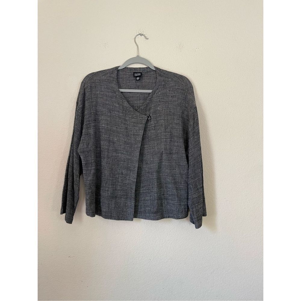 Eileen fisher linen blend wrap front jacekt‎ size small